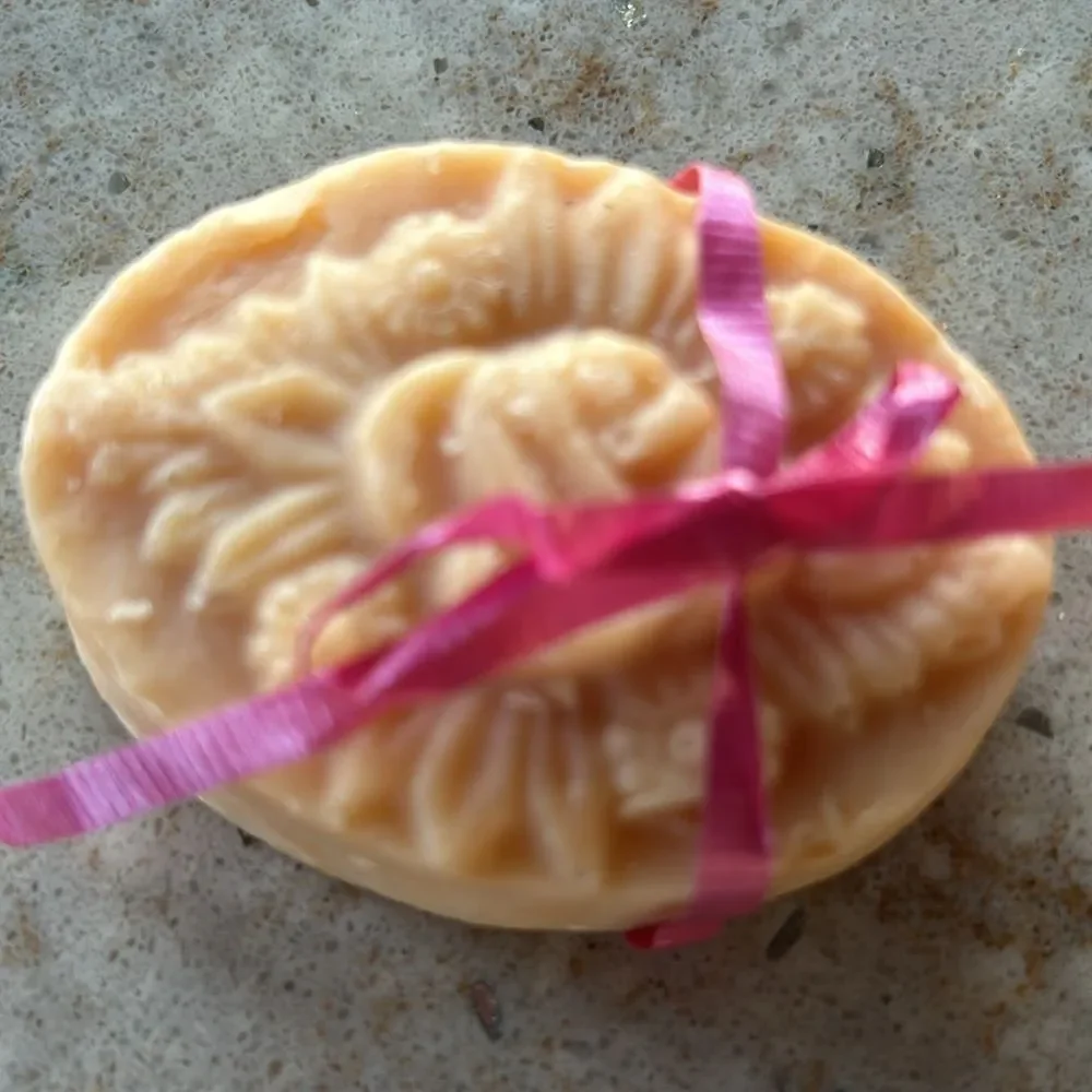 Three Hand Made Goat Milk Modled Scented Soaps- Rose Sandalwood/Vanilla Honey
